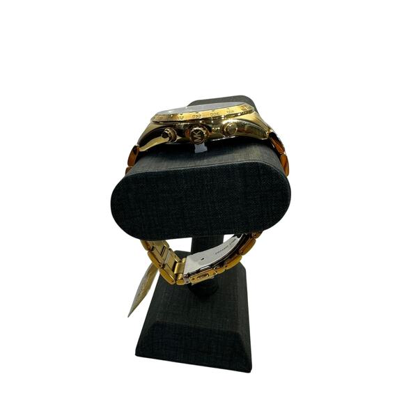 Michael Kors Men's Chronograph Layton Gold Tone Stainless Steel Glam Watch 45mm - Picture 6 of 11